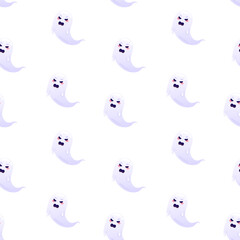 Evil ghosts vector seamless pattern. Packaging design, wrapping paper, background, backdrop