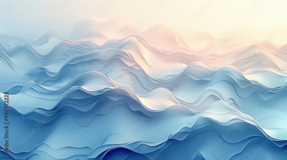 Canvas Prints abstract waves in blue tones create a serene and fluid background. perfect for modern designs and ca