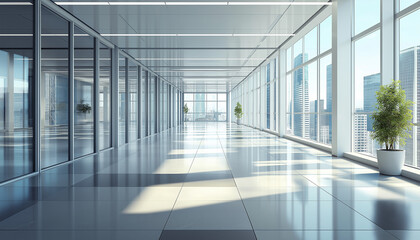 indoor office landscaping,  3d illustration