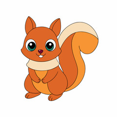 christmas squirrel on vector illustration