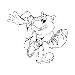 Bear Football Retro Mascot Character