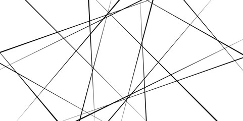 Obraz premium Random chaotic lines. Abstract geometric pattern. Outline monochrome texture. Vector black thin line.
