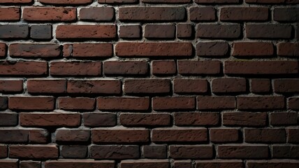 Fototapeta premium Brick wall with old brown and dark bricks, textured wallpaper of stone bricks