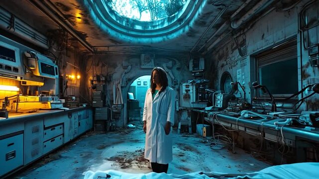 a dramatic, well-lit mortuary with a dead extraterrestrial on an autopsy gurney