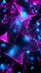Digital purple blue triangle starry sky abstract graphic poster background