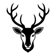 Deer Head Icon Vector Illustration - Cartoon, Clipart, Line Art Design