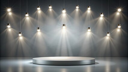 Gray background for product presentation with beautiful lights and shadows
