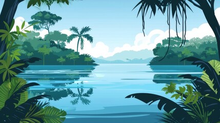 Tropical Lagoon Landscape