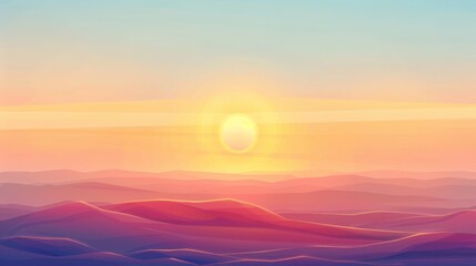 Obraz premium Sunset Over Mountains.