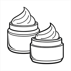 2 Face creams and moisturizers for skincare illustration vector