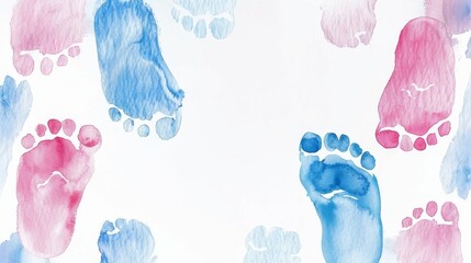 Watercolor Footprints.