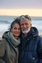 Fototapeta premium A Portrait of a satisfied multiethnic couple