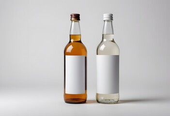 Two Bottles with Blank Labels