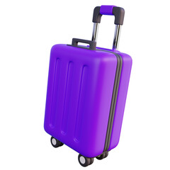 purple suitcase isolated on white
