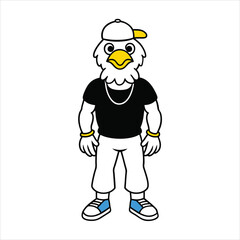 A cartoon character that appears to be a white eagle art vector