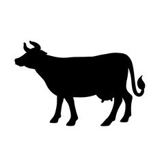 Cow Silhouette Vector Art Illustration