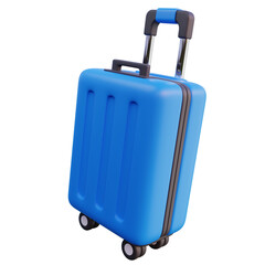 blue suitcase isolated on white