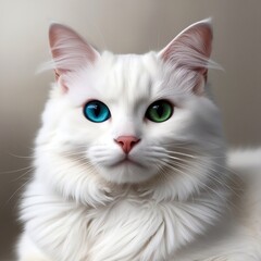Fototapeta premium Two-colored white cat