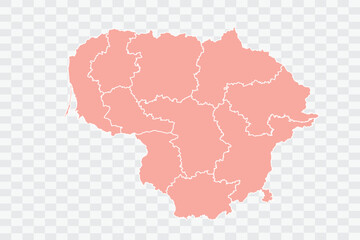 Lithuania Map salmon Color Background quality files png Art & Illustration