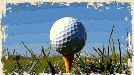 Golf Ball on Tee - Ready to Play