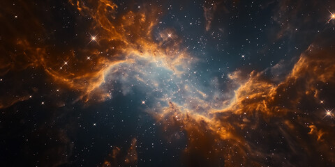 Fototapeta premium Vibrant cosmic nebula in deep space