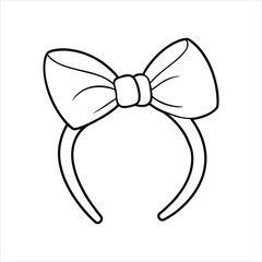 A cute bow headband line art