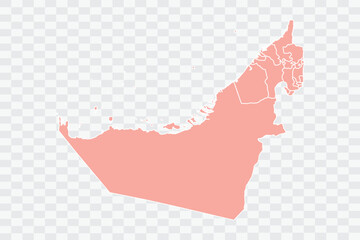 United Arab Emirates Map salmon Color Background quality files png Art & Illustration