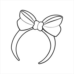 A cute bow headband line art
