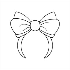 A cute bow headband line art