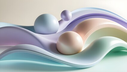 Fototapeta premium Abstract 3D calming rhythms with 3D gradients - relaxation, meditation, and art bubbles in the background.