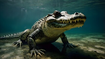 Obraz premium alligator in the water
