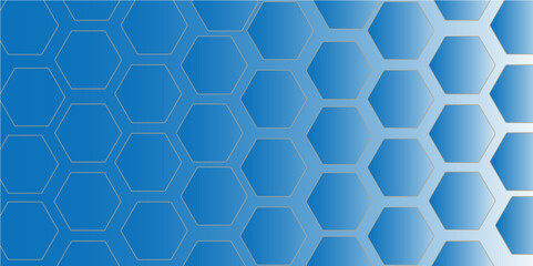 Abstract geometric colorful gradient hexagon shape concept texture banner blue background. design for poster, template, texture, website, banner, vector illustration
