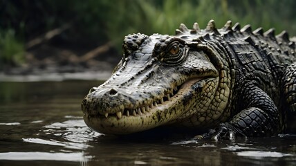 Obraz premium crocodile in the water