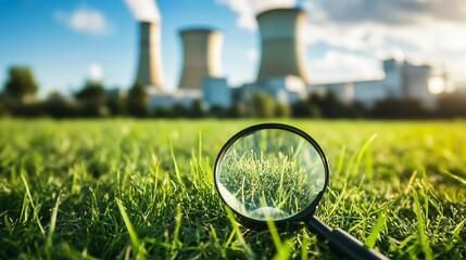 Modern power plant generating electricity with sustainable green strategies to reduce CO2 emissions.