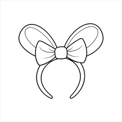 A cute bow headband line art