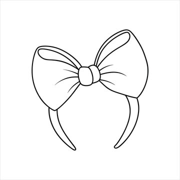 recommend clip art: A cute bow headband line art