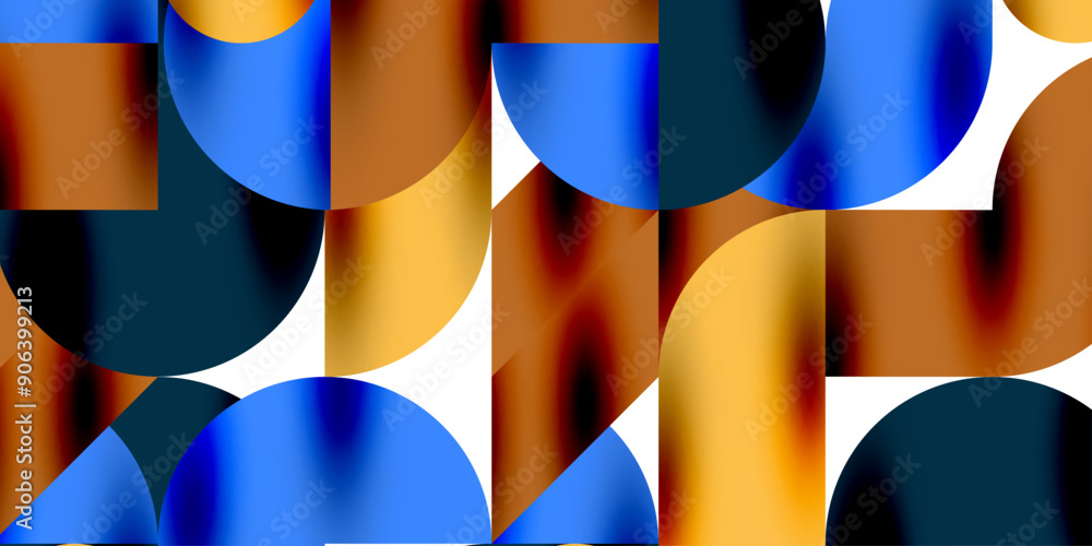Aufkleber tech minimal circular shapes geometric art. vector modern circles