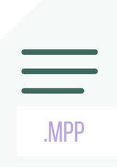 MPP File extension icon minimal colro fill