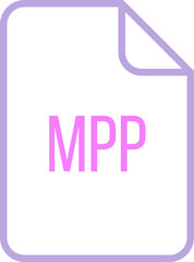 MPP File icon fill rounded corners bold outline
