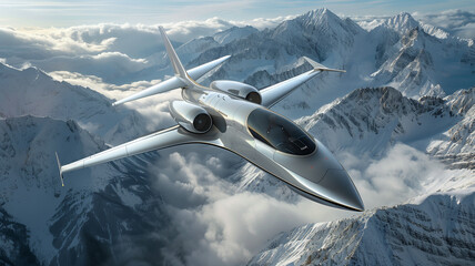 Fototapeta premium Smart digital super jet in aviation technology