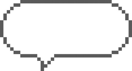 8bit retro game pixel art speech bubble balloon icon sticker memo keyword planner text box banner, flat png transparent element design