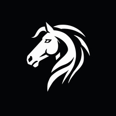 White Horse Icon Logo Vector