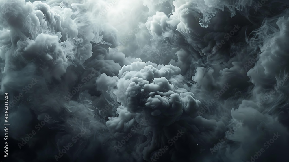 Aufkleber dense clouds of smoke creating a mysterious and moody atmosphere
