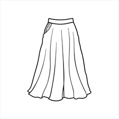 A flowy maxi skirt to color line art vector