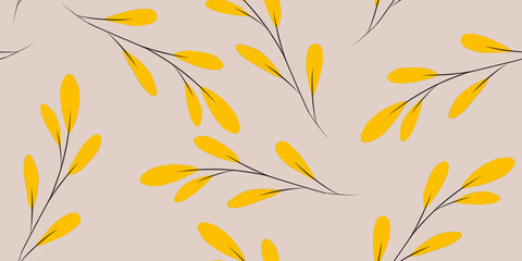 Seamless pattern beautiful leaves vector. Collage contemporary print. Fashionable template for design.