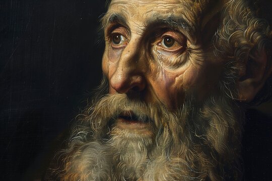 A Portrait of an elderly king with long beard