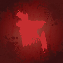 Save Bangladesh with red Map