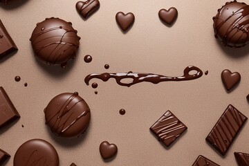 Fototapeta premium Assorted Chocolate Pieces