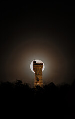 krnov cvilinska rozhledna in the full moon