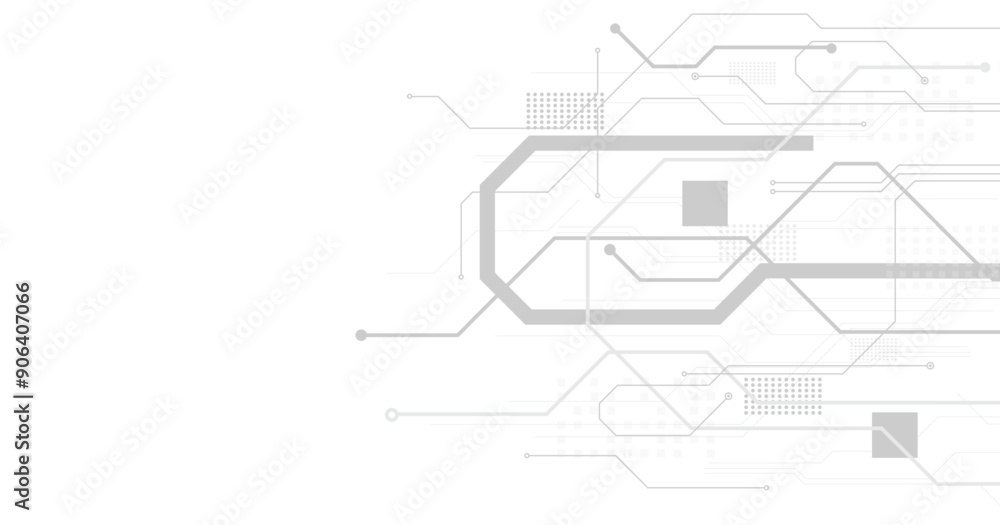 Aufkleber gray circuit diagram on white background. high-tech circuit board connection system. vector abstract